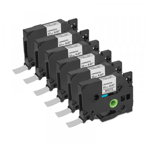 Qian Laminated Label Tape (Black on White/ 12mm) - SKU: QZe-231